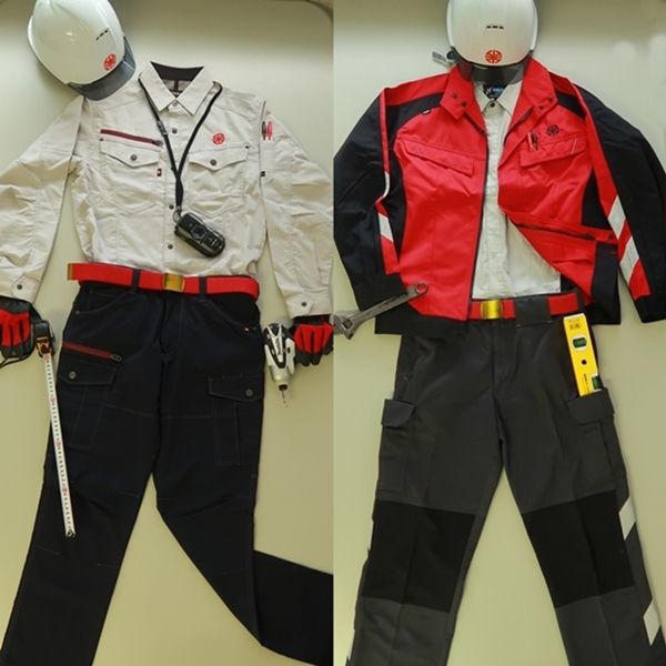 赤の作業服